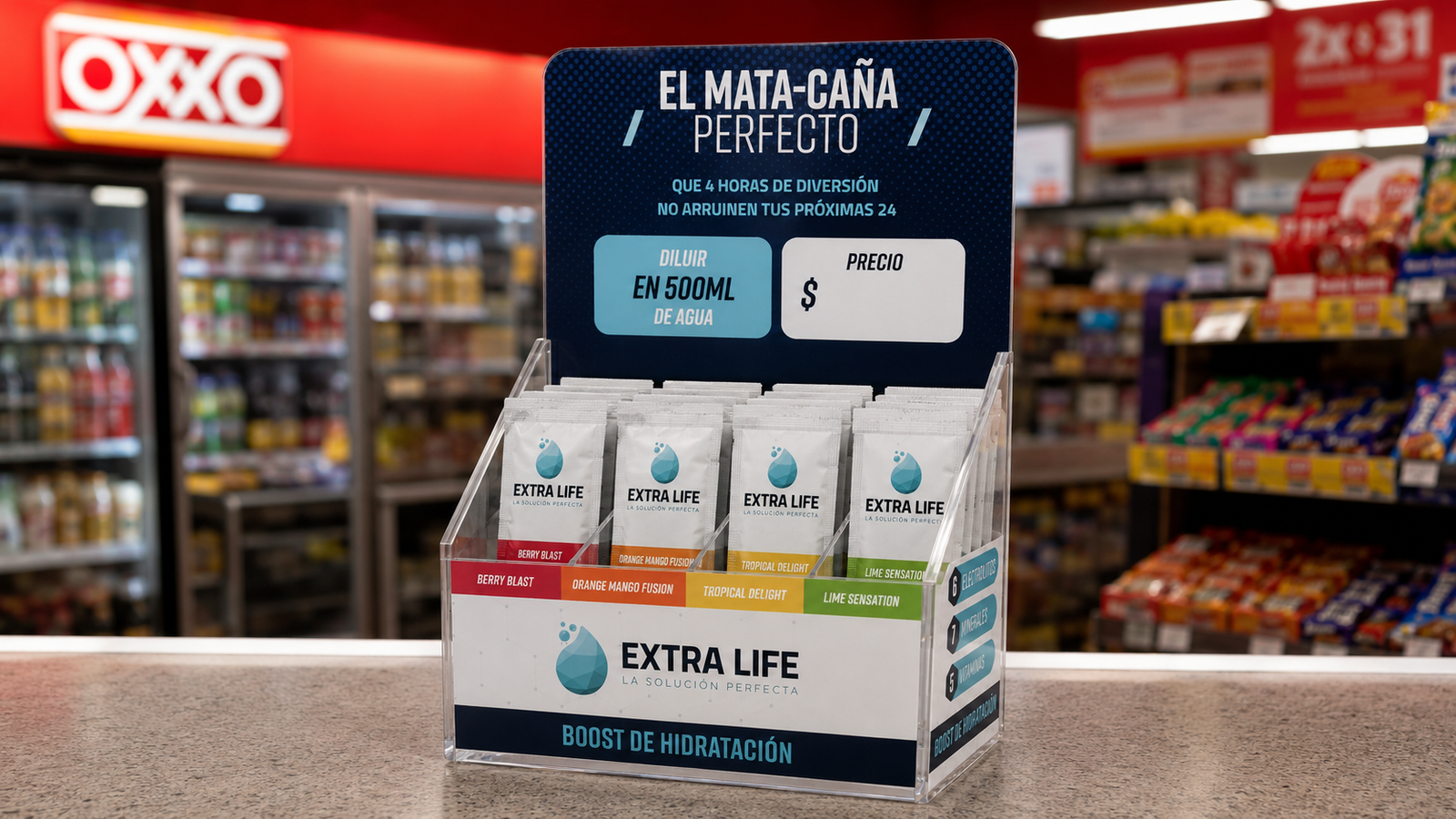 Exhibidor Extra Life